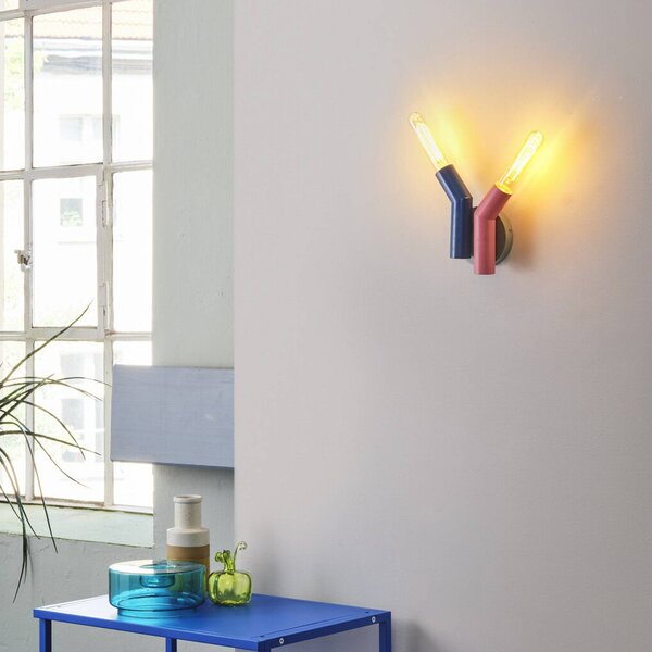 OSRAM nástěnné světlo Decor Straw, 2-žárovkové, barevné, ocel, E27, stmívatelný, Vícebarevná, Obývací pokoj / jídelna, kov, Moderní