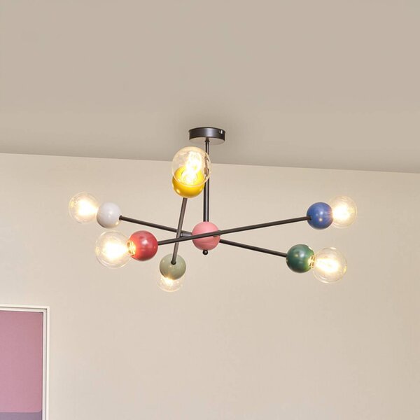 OSRAM Stropní světlo Decor Bubble, 6ramenné, ocel, barevné, E27, stmívatelný, Vícebarevná, Obývací pokoj / jídelna, kov, Moderní