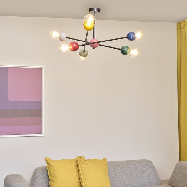 OSRAM Stropní světlo Decor Bubble, 6ramenné, ocel, barevné, E27, stmívatelný, Vícebarevná, Obývací pokoj / jídelna, kov, Moderní