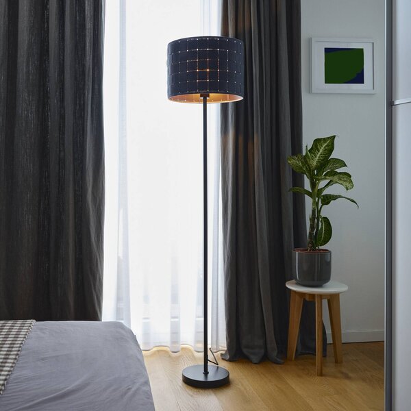 OSRAM stojací lampa Decor Felt Weaving Cans, šedá, 1 žárovka, E27, Hliník / šedá / zinek, Obývací pokoj / jídelna, Textil / tkanina / hedvábí