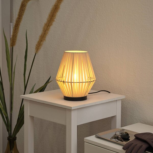 OSRAM Stolní lampa Decor Stripes, béžová, textil, E14, Krémová / jantar, Obývací pokoj / jídelna, Textil / tkanina / hedvábí