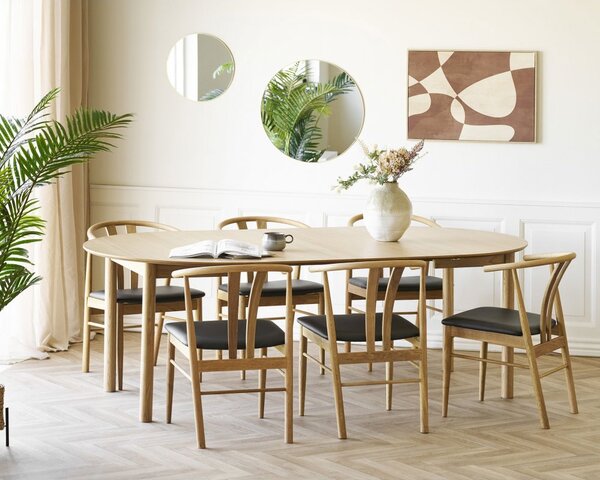 Bundaberg jídelní stůl, dubová dýha, 120/170/220 × 120 × 75 cm – House Nordic