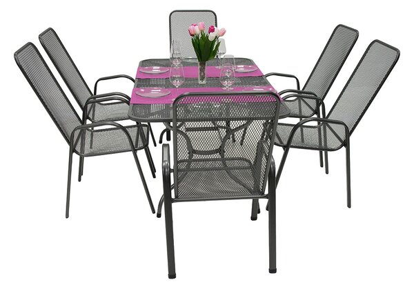 Zahradní kovová sestava SANDRA 1+6 stůl 145x90 cm (CT309)