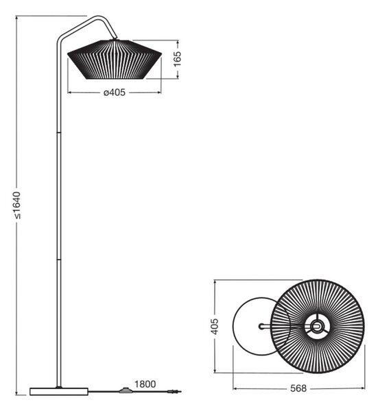 OSRAM Stojací lampa Decor Pásek, béžová, textil, E14, Krémová / jantar, Obývací pokoj / jídelna, Textil / tkanina / hedvábí