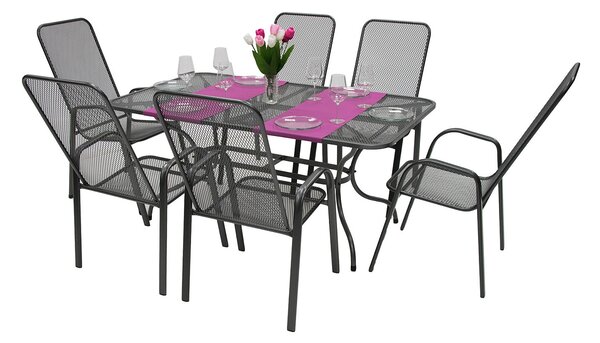 Zahradní kovová sestava SANDRA 1+6 stůl 145x90 cm (CT309)
