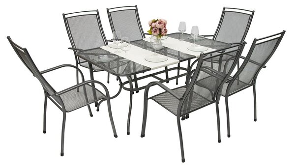 Zahradní kovová sestava PALMA I. 1+6 Stůl obdelník 145x90 cm (CT0309)