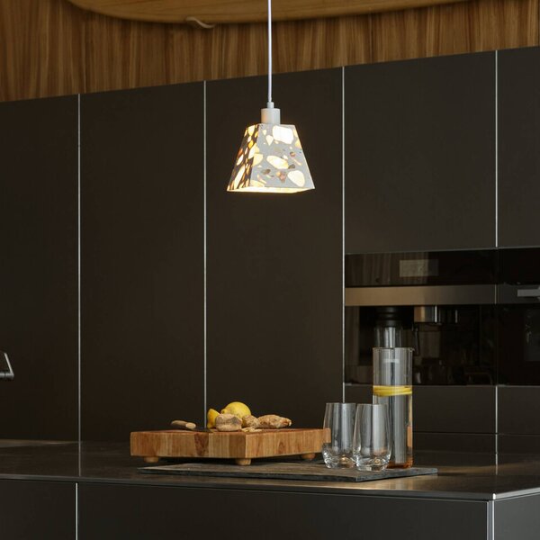 OSRAM Závěsné světlo Decor Gleam Weight, Terrazzo, béžová, E14, stmívatelný, Obývací pokoj / jídelna, Kámen