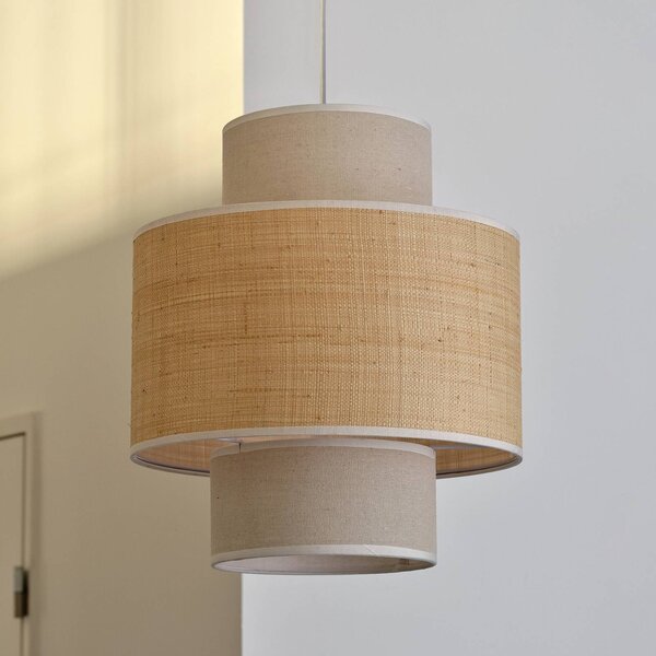 OSRAM závěsné světlo Decor Wrap Cylinder, béžové, rafin, len, stmívatelný, Krémová / jantar, Obývací pokoj / jídelna, Textil / tkanina / hedvábí, Venkovský / rustikální