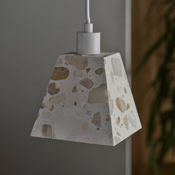 OSRAM Závěsné světlo Decor Gleam Weight, Terrazzo, béžová, E14, stmívatelný, Obývací pokoj / jídelna, Kámen