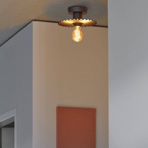 OSRAM Stropní světlo Decor Plissee, šedé, ocel, E27, stmívatelný, Hliník / šedá / zinek, Obývací pokoj / jídelna, kov, Moderní