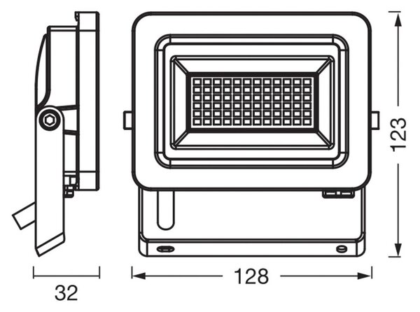 OSRAM LED bodovka Floodlight EA, 15 W, IP65, černý, hliník, Černá, Hliník