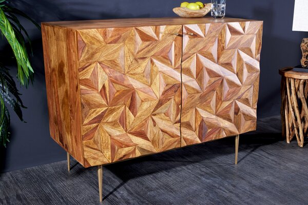 Barová skříňka Stone Finish 90cm Sheesham 43450