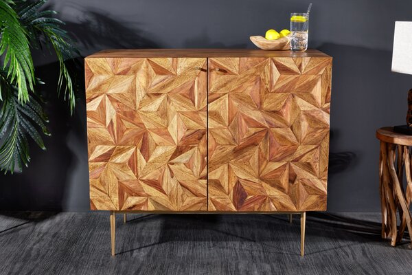 Barová skříňka Stone Finish 90cm Sheesham 43450