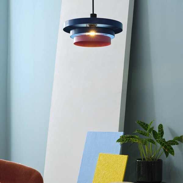 OSRAM Závěsné světlo Decor Layers, modré/růžové, ocel, E27, stmívatelný, Modrá, Kuchyň, kov, Moderní