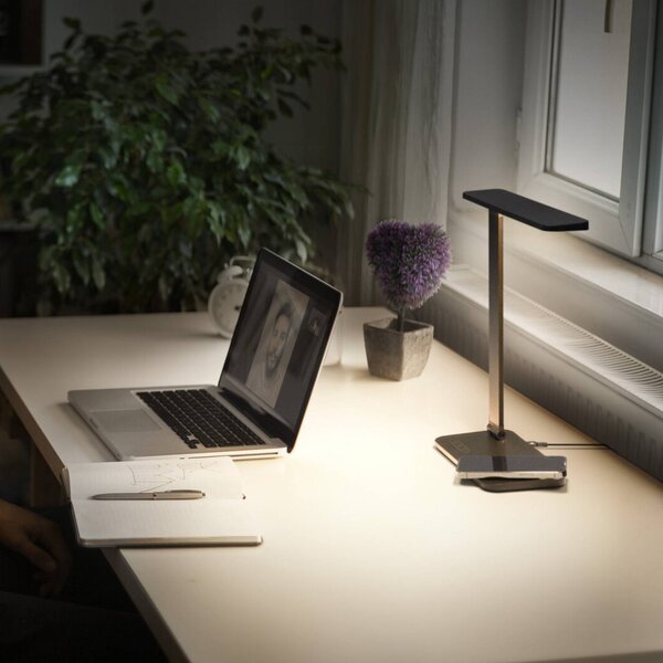 OSRAM LED stolní lampa Office Line Desk Banker černá DIM, stmívatelný, Černá, Pracovna / kancelář, Hliník