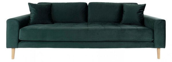 Lido 3místná pohovka, tmavě zelený velvet, 210 × 93 × 76 cm – House Nordic