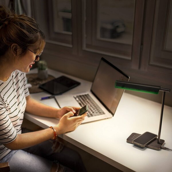 OSRAM LED stolní lampa Office Line Desk Roof černá, stmívatelné, stmívatelný, Černá, Pracovna / kancelář, kov
