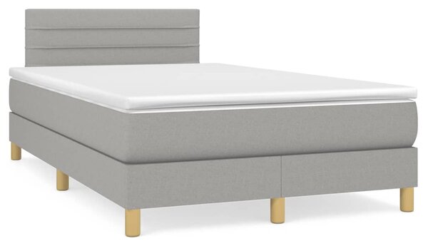 Box spring postel s matrací světle šedá 120x190 cm textil 3269779