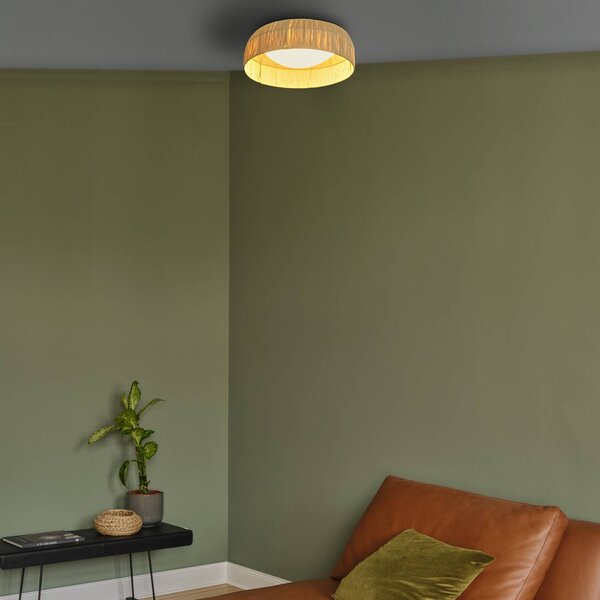 OSRAM LED stropní svítidlo Decor Bamboo Paper, Ø 40 cm, bambus, Hnědá / rez, Obývací pokoj / jídelna, Bambus, Venkovský / rustikální