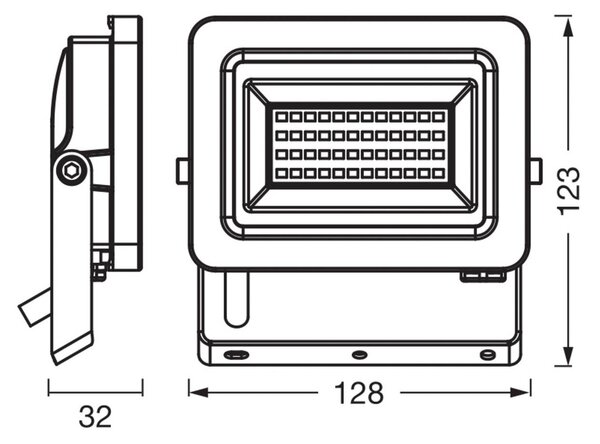 OSRAM LED bodovka Floodlight EA, 10 W, IP65, černý, hliník, Černá, Hliník
