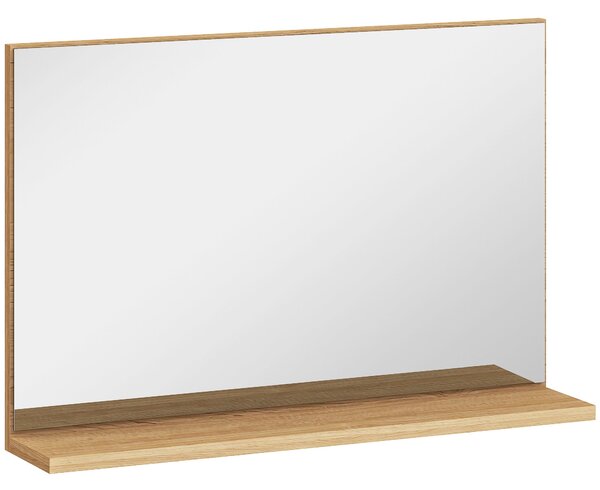 Nástěnné zrcadlo do koupelny Kleankin se policí, moderní víceúčelové zrcadlo do koupelny, ložnice a předsíně, 60x12x40 cm, dřevo | Aosom