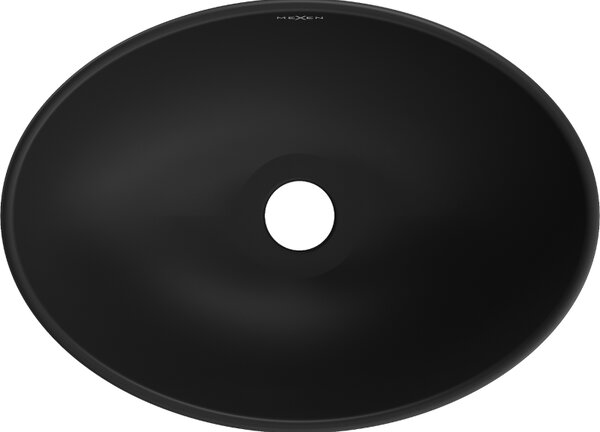 Mexen Elza, keramické umyvadlo na desku 405 x 330 mm, černá matná-zlatá, 21014026