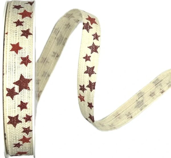 Stuha vánoční CELESTIAL SLIM CREME 15mm x 20m (6,-Kč/m)