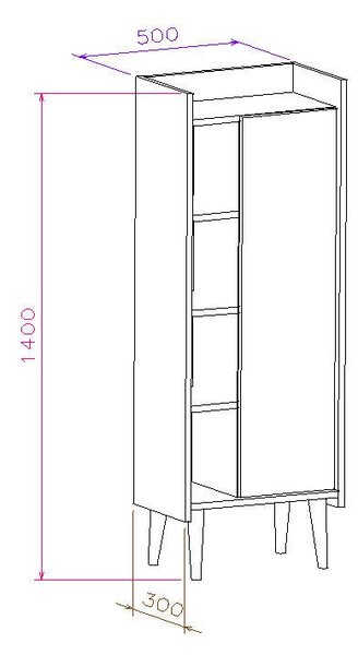 Hanah Home Koupelnová skříňka Mirage 50 cm bílá/hnědá