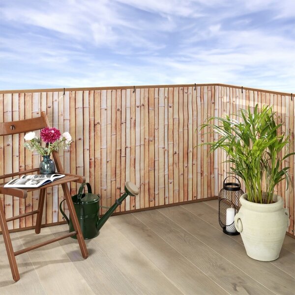 Světle hnědá plastová balkonová zástěna 500x85 cm – Maximex