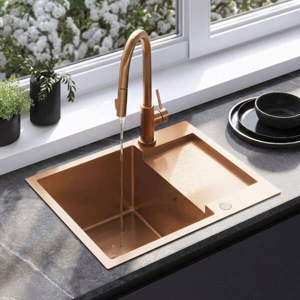 Kuchyňský nerezový dřez REA PAUL BRUSH COPPER kartáčovaná měď