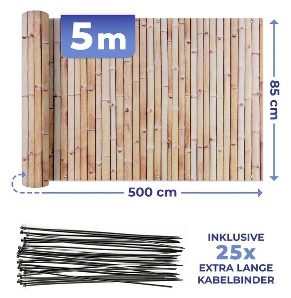 Světle hnědá plastová balkonová zástěna 500x85 cm – Maximex