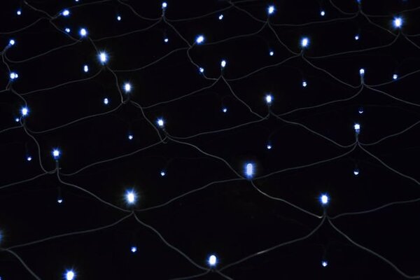 Vánoční LED světelná síť 1,5 x 1,5 m, 100 diod, studeně bílá