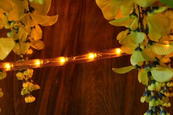 LED světelný kabel 240 diod, 10 m, žlutý