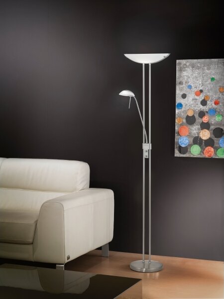 EGLO 85971 - Stmívatelná stojací lampa BAYA 1xR7s/230W+1xG9/33W matný chrom