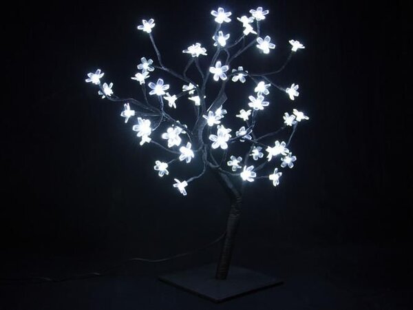 Dekorativní LED strom s květy 45 cm, studená bílá