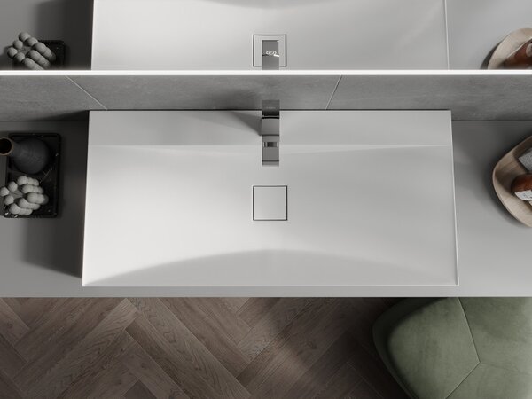 Mexen Poli umyvadlo na desku z konglomerátu 1/O 100 x 48 cm, bílá - 23021001