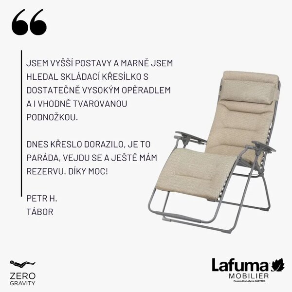 Zvýhodněná sada: 2× Relaxační křeslo Lafuma FUTURA XL BeComfort modrá Bleu Encre + 2× držák nápojů ZDARMA