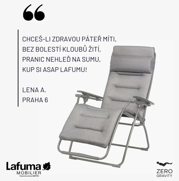 Zvýhodněná sada: 2× Relaxační křeslo Lafuma FUTURA XL BeComfort modrá Bleu Encre + 2× držák nápojů ZDARMA