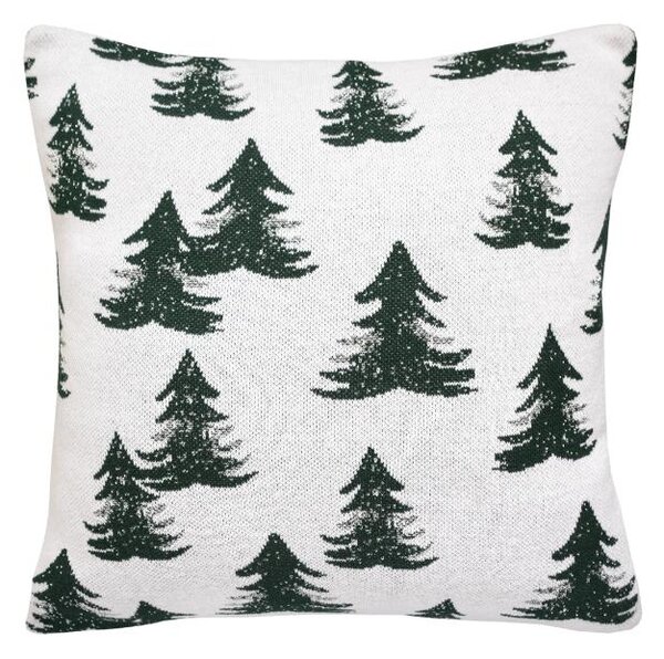 Pletený povlak DESIGN LUREX les zelenostříbrná 45 x 45 cm