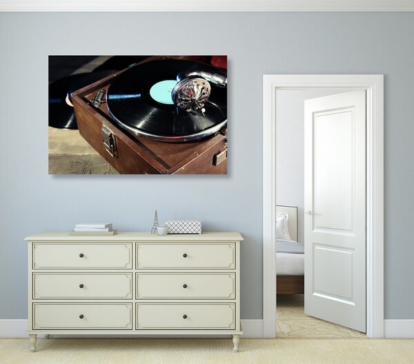 Obraz gramofon s vinylovou deskou