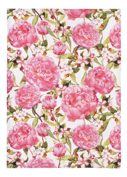 Utěrka FLORA pivoine smetanovorůžová 50 x 70 cm