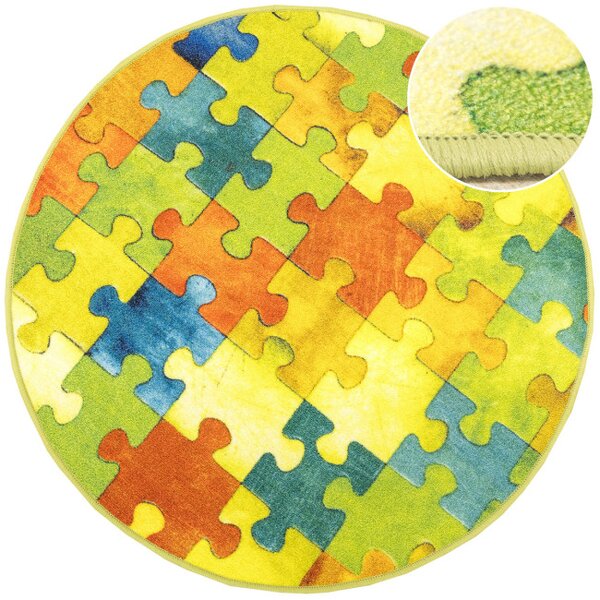 Koberec Puzzle vícebarevný kruh