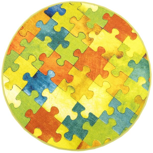 Koberec Puzzle vícebarevný kruh