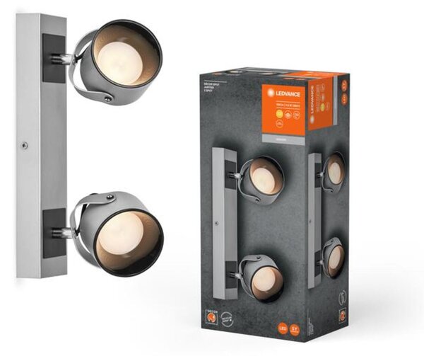 LEDVANCE LED nástěnné a stropní bodové svítidlo Jupiter stříbrné 2 spoty 4058075828223