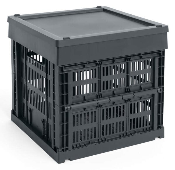 HAY Plastové víko Colour Crate Medium Square/Cube, charcoal