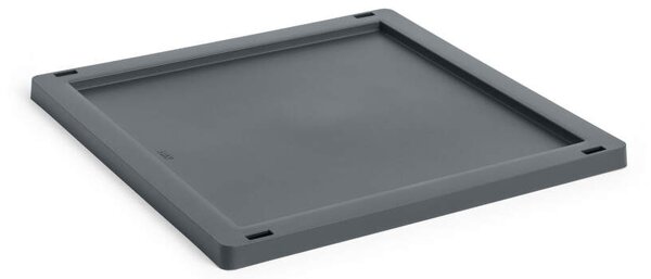HAY Plastové víko Colour Crate Medium Square/Cube, charcoal