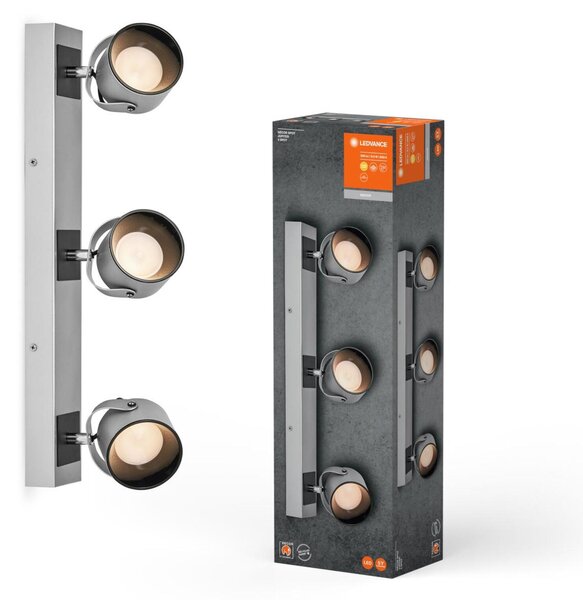 LEDVANCE LED nástěnné a stropní bodové svítidlo Jupiter stříbrné 3 spoty 4058075828247