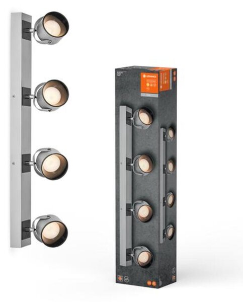 LEDVANCE LED nástěnné a stropní bodové svítidlo Jupiter stříbrné 4 spoty 4058075828261