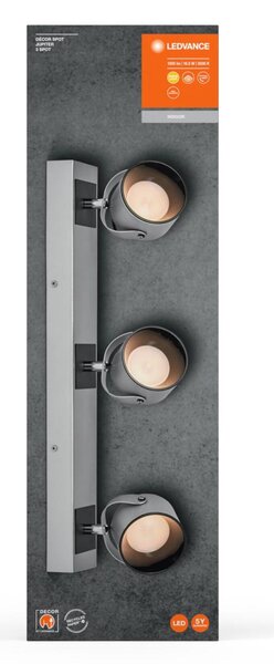 LEDVANCE LED nástěnné a stropní bodové svítidlo Jupiter stříbrné 3 spoty 4058075828247