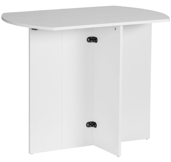 HOMCOM Skvělý Skládací Jídelní Stůl, Externí Skládací Stůl, Kuchyňský a Obývací Stůl dřevěný 90x60x74 cm, Bílý | Aosom